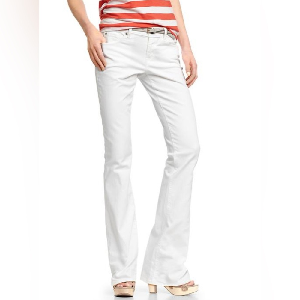 GAP 1969 Sexy Boot White Low Rise Jeans